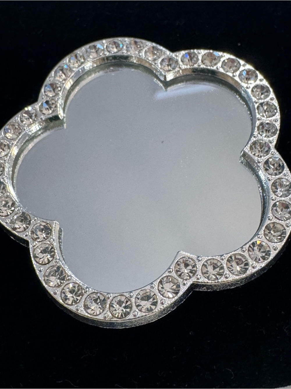Pop Socket type CLOVER (VCA style) Mirror & Rhinestones for Cell Phone